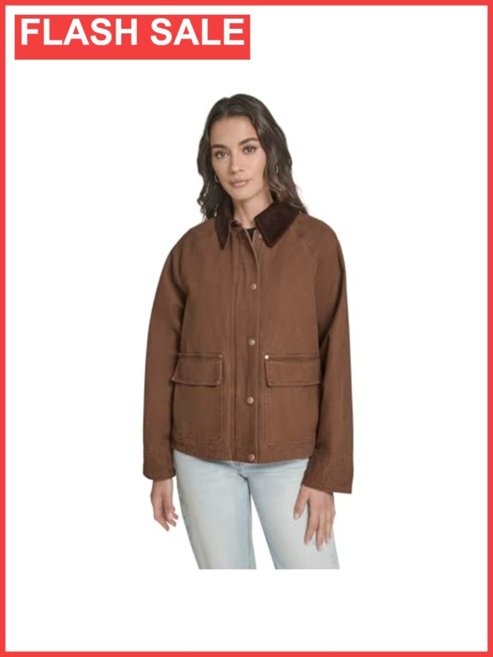 Levi's Short Cotton Barn Jacket Corduroy Collar Snap Pockets